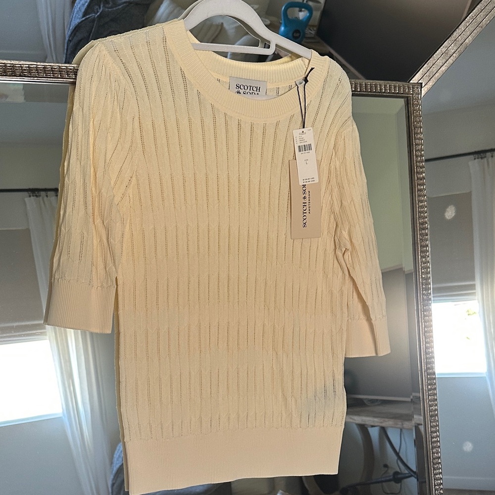 Scotch & Soda Women's cream Sweater shirt